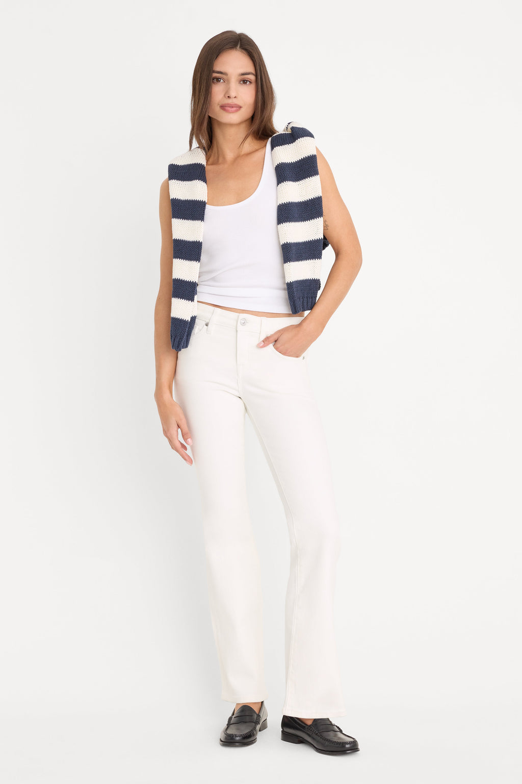 GOOD LOW RISE BOOTCUT JEANS WHITE001
