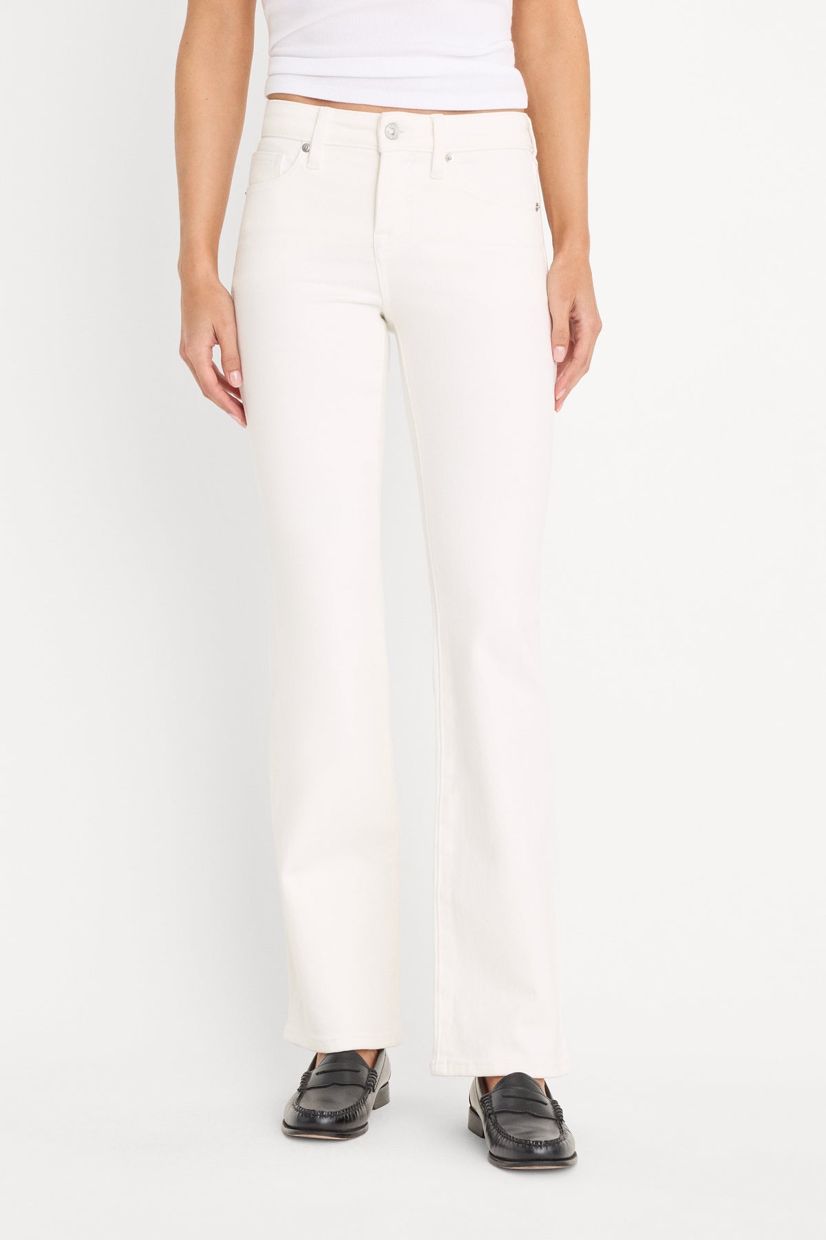 GOOD LOW RISE BOOTCUT JEANS WHITE001