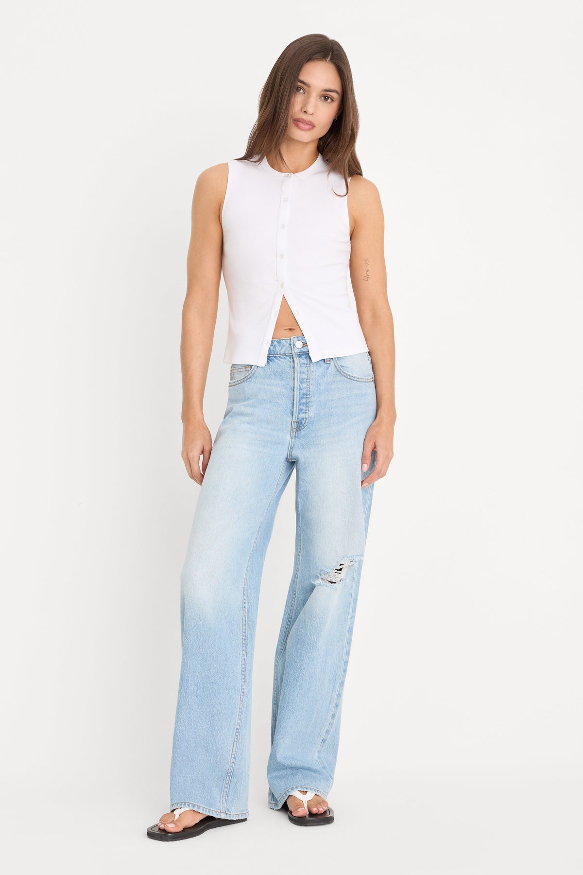 THE RIB SPLAY TOP WHITE