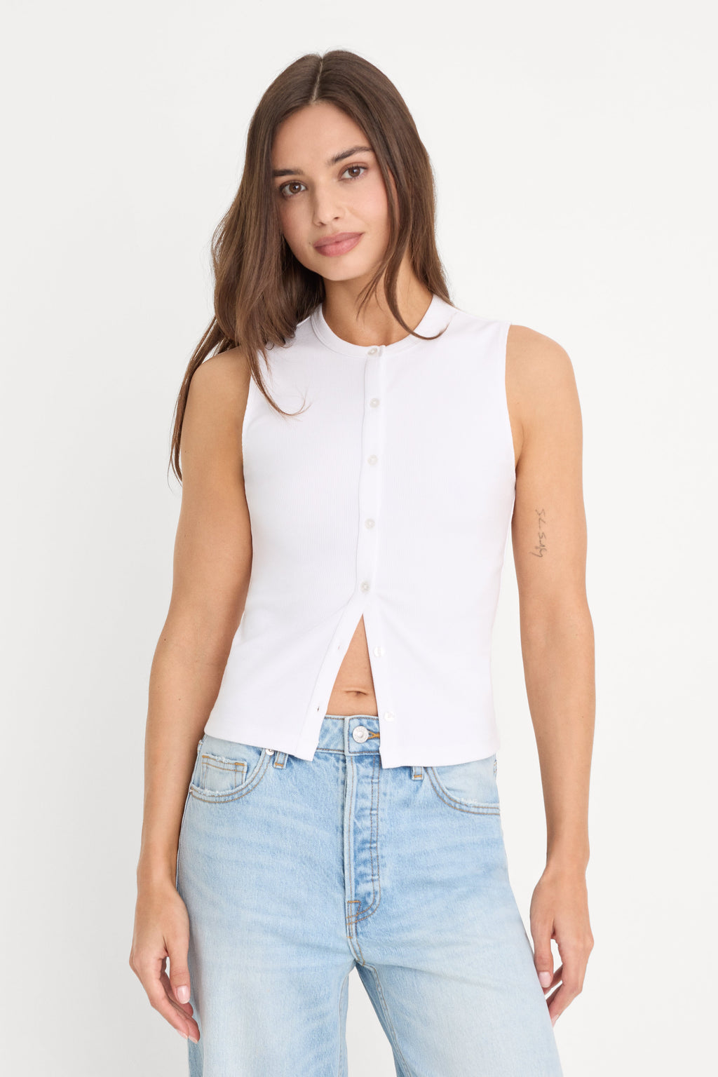 THE RIB SPLAY TOP WHITE