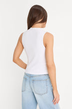 THE RIB SPLAY TOP WHITE