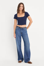 THE POINTELLE SQUARE NECK TOP HORIZON INK