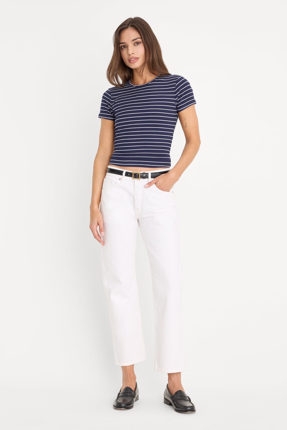 THE RIB BABY TEE SIMPLE STRIPE HORIZON INK