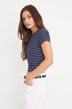 THE RIB BABY TEE SIMPLE STRIPE HORIZON INK