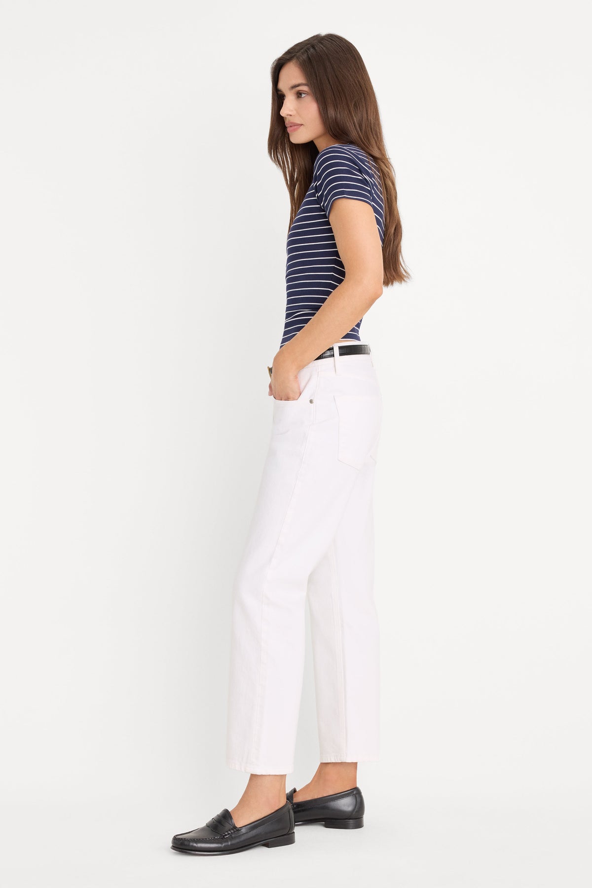 VINTAGE STRAIGHT ANKLE JEANS WHITE001