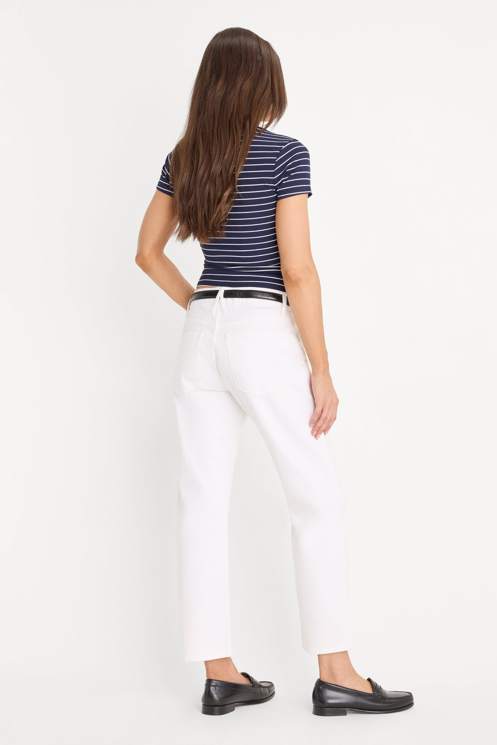 VINTAGE STRAIGHT ANKLE JEANS WHITE001