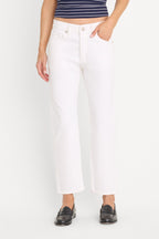 VINTAGE STRAIGHT ANKLE JEANS WHITE001