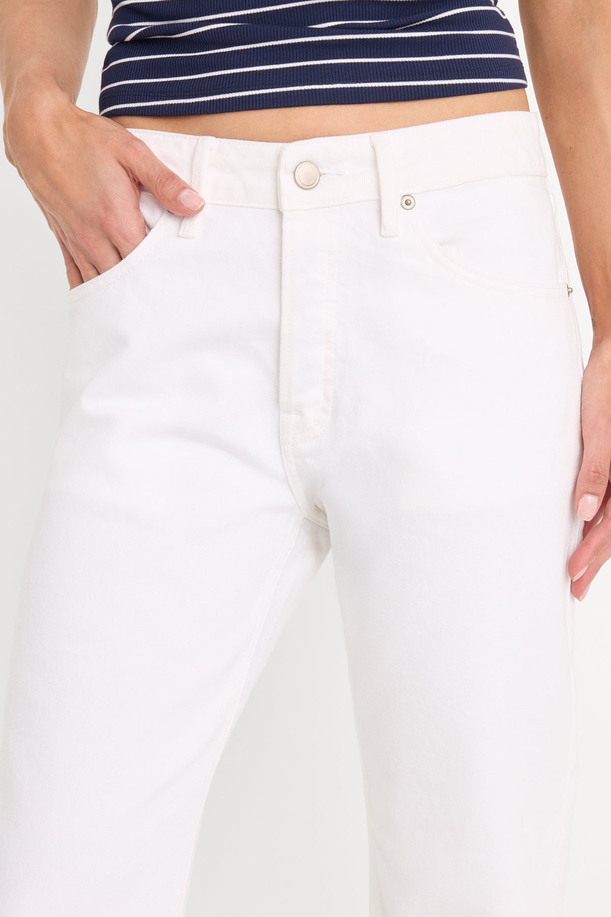 VINTAGE STRAIGHT ANKLE JEANS WHITE001