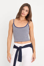 THE KEEPSAKE TANK NAVY GINGHAM