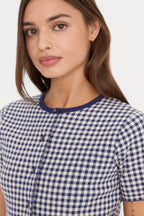 THE KEEPSAKE CARDIGAN NAVY GINGHAM