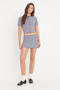 THE KEEPSAKE SKORT NAVY GINGHAM