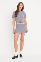 THE KEEPSAKE SKORT NAVY GINGHAM