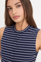 THE RIB SPLAY TOP SIMPLE STRIPE HORIZON INK