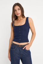 THE POINTELLE BUTTON DOWN TANK HORIZON INK