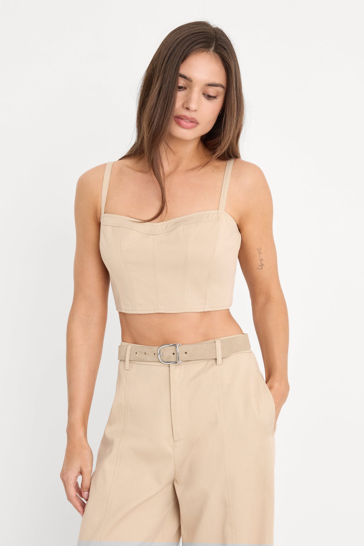 THE BUSTIER TOP LIGHT TAUPE