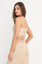 THE BUSTIER TOP LIGHT TAUPE