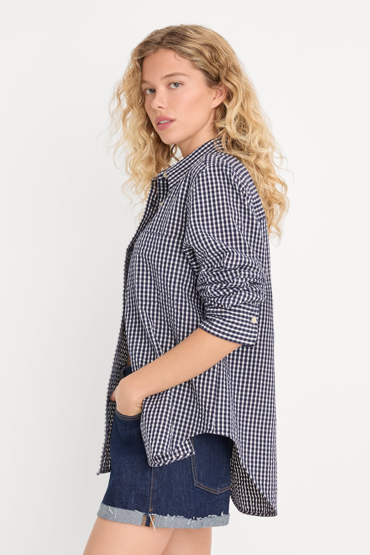 THE SEERSUCKER SHIRT HORIZON GINGHAM SMALL