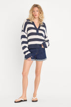 THE HARBOR SWEATER HORIZON INK STRIPE