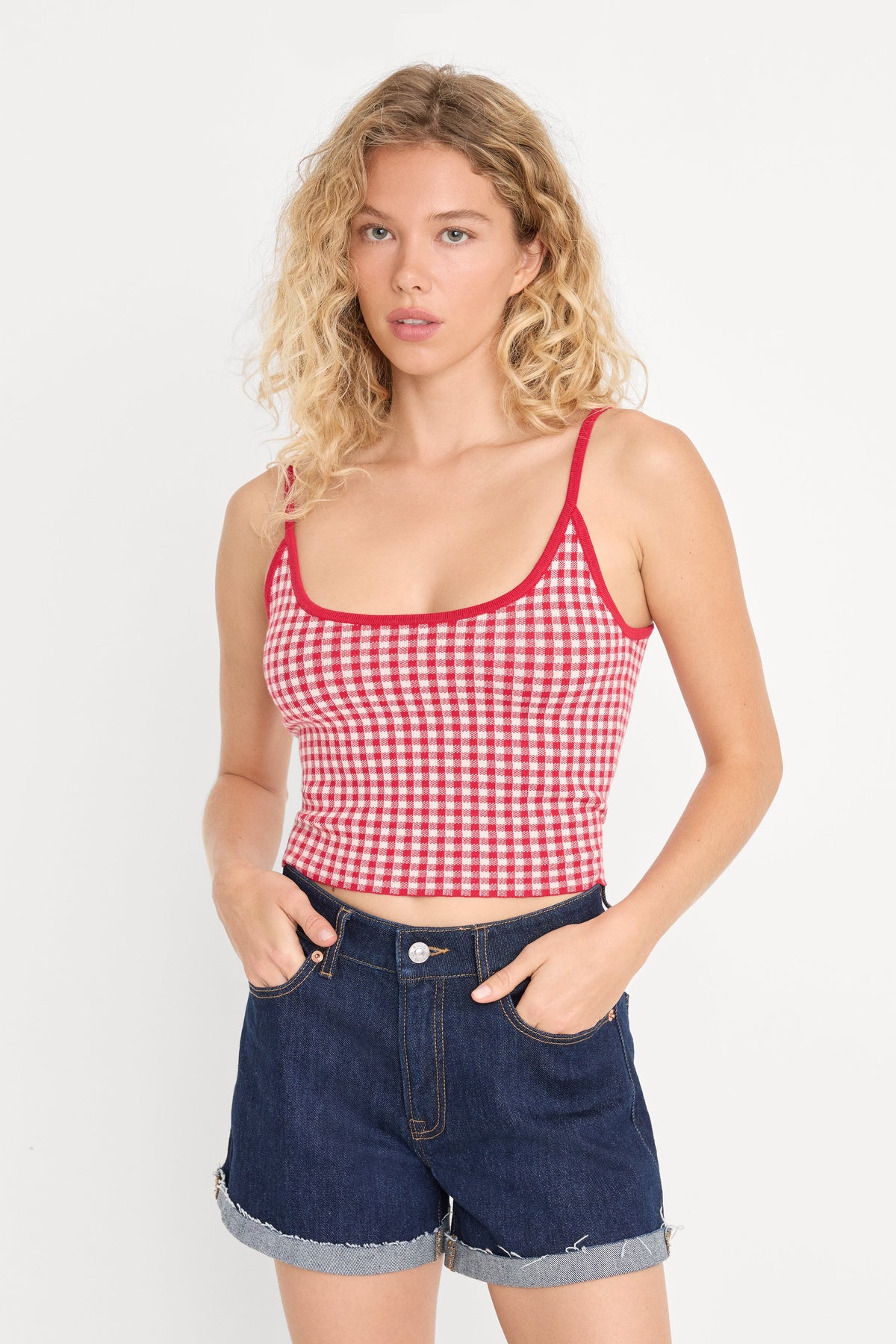 THE KEEPSAKE TANK CHERRY GINGHAM