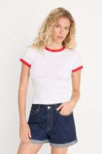 THE RINGER BABY TEE WHITE