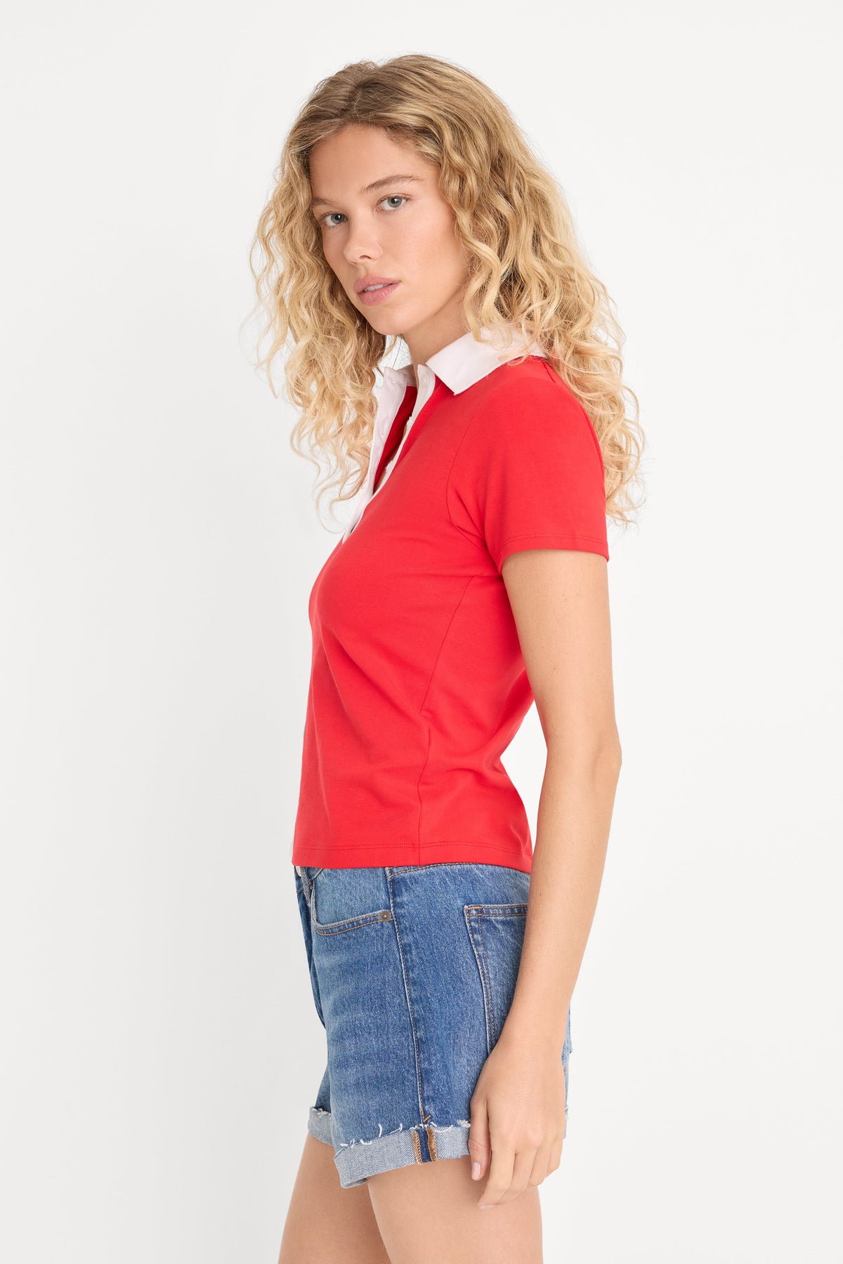 THE EASY POLO POP RED