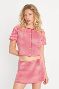 THE KEEPSAKE CARDIGAN CHERRY GINGHAM