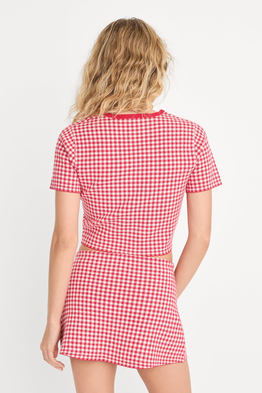 THE KEEPSAKE CARDIGAN CHERRY GINGHAM