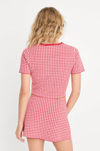 THE KEEPSAKE CARDIGAN CHERRY GINGHAM