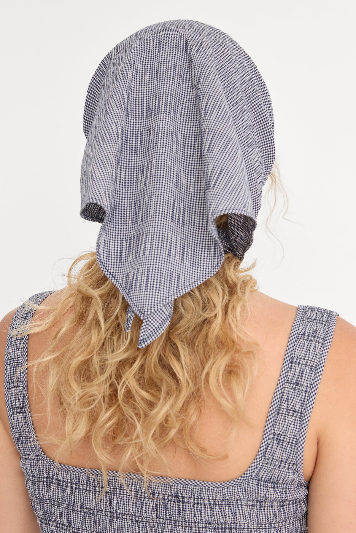 THE BANDANA HEAD SCARF HORIZON GINGHAM SMALL