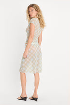 THE MESH MIDI SKIRT SUMMER PLAID HONEY