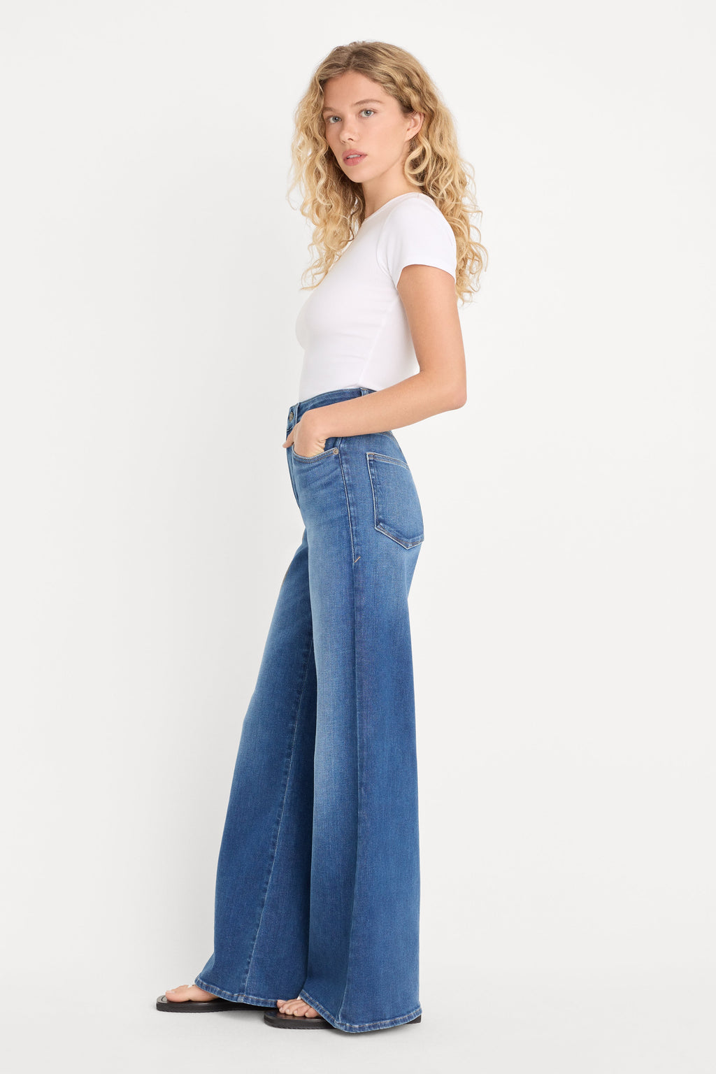 SOFT TECH GOOD PETITE PALAZZO JEANS INDIGO1233