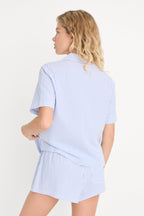 THE SEERSUCKER CAMP SHIRT BLUE STRIPE