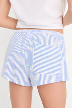THE SEERSUCKER PULL ON SHORT BLUE STRIPE