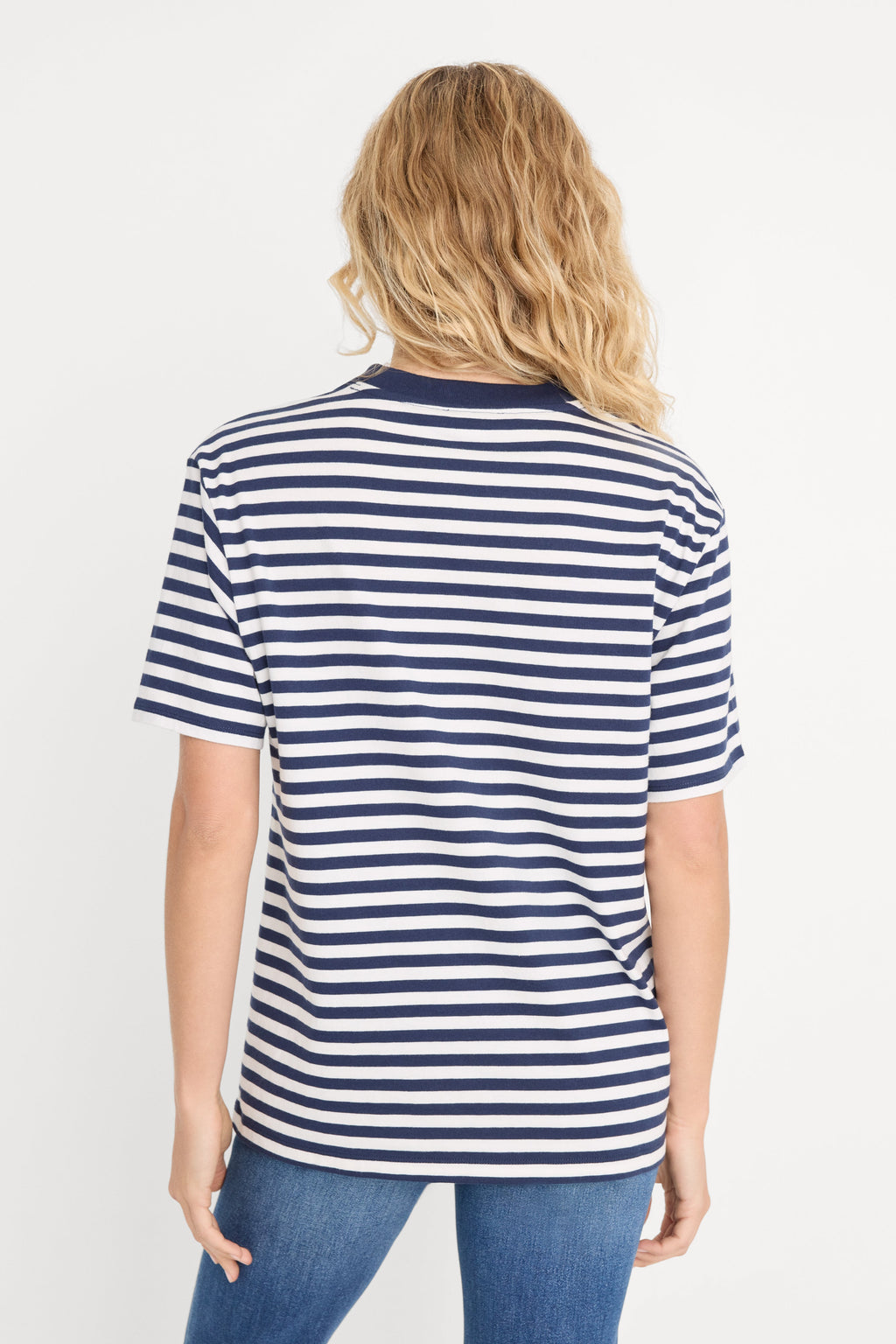 THE OVERSIZED TEE CLEAN STRIPE HORIZON INK