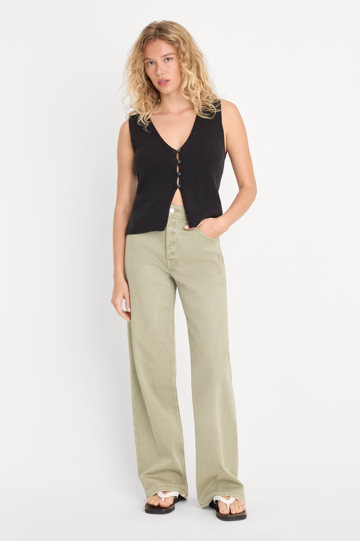 VINTAGE WIDE JEANS BEACHGRASS