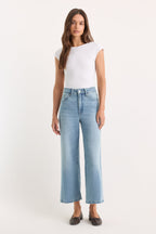 SOFT TECH GOOD WAIST PALAZZO CROPPED JEANS INDIGO1225