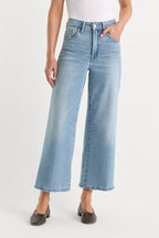 SOFT TECH GOOD WAIST PALAZZO CROPPED JEANS INDIGO1225