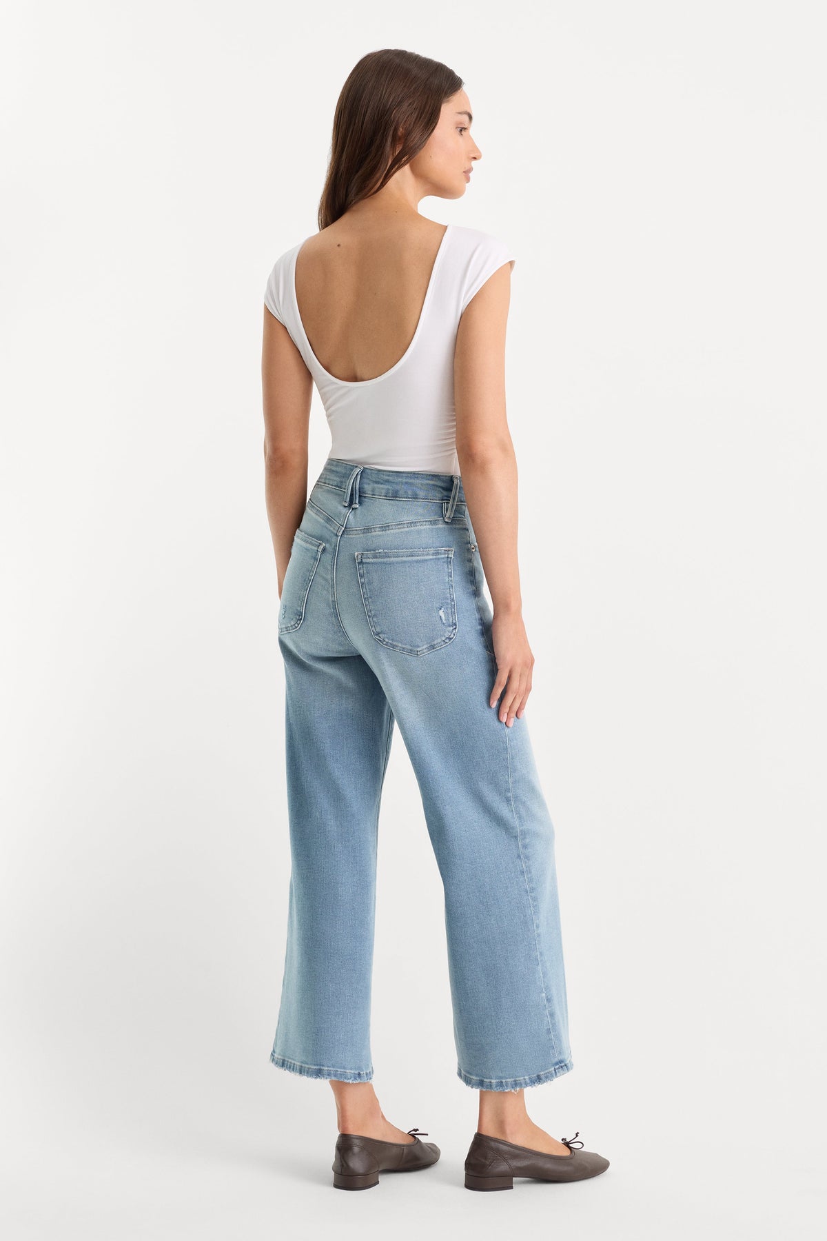 SOFT TECH GOOD WAIST PALAZZO CROPPED JEANS INDIGO1225