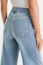 SOFT TECH GOOD WAIST PALAZZO CROPPED JEANS INDIGO1225