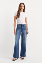 SOFT TECH GOOD WAIST PALAZZO ANKLE JEANS INDIGO1233