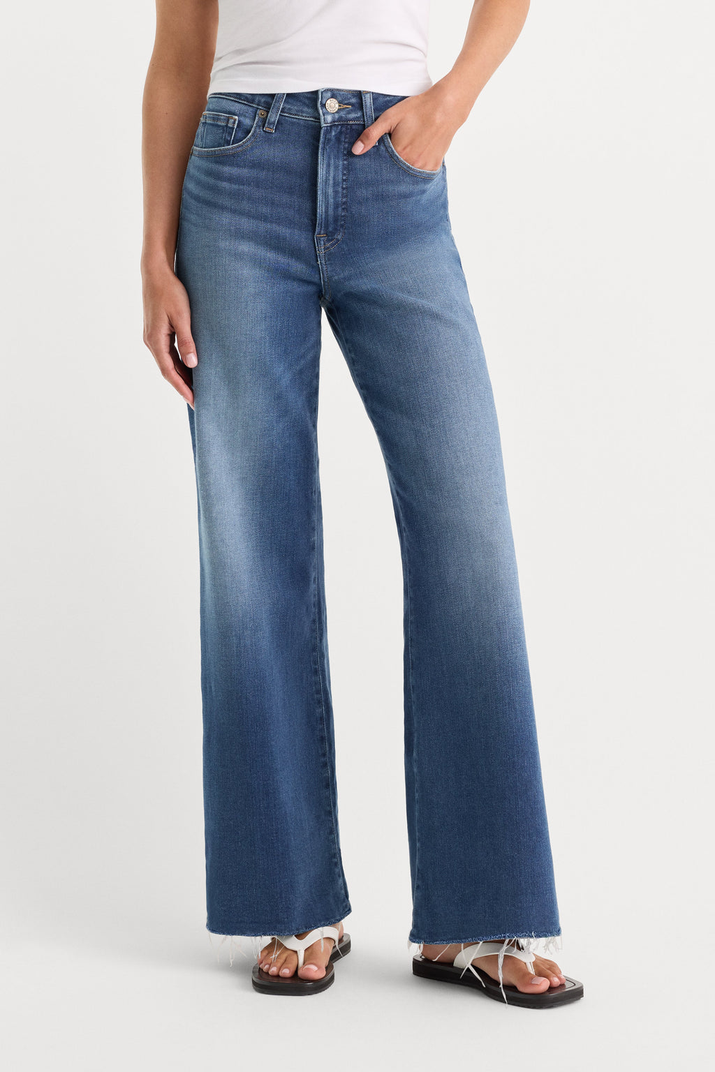 SOFT TECH GOOD WAIST PALAZZO ANKLE JEANS INDIGO1233