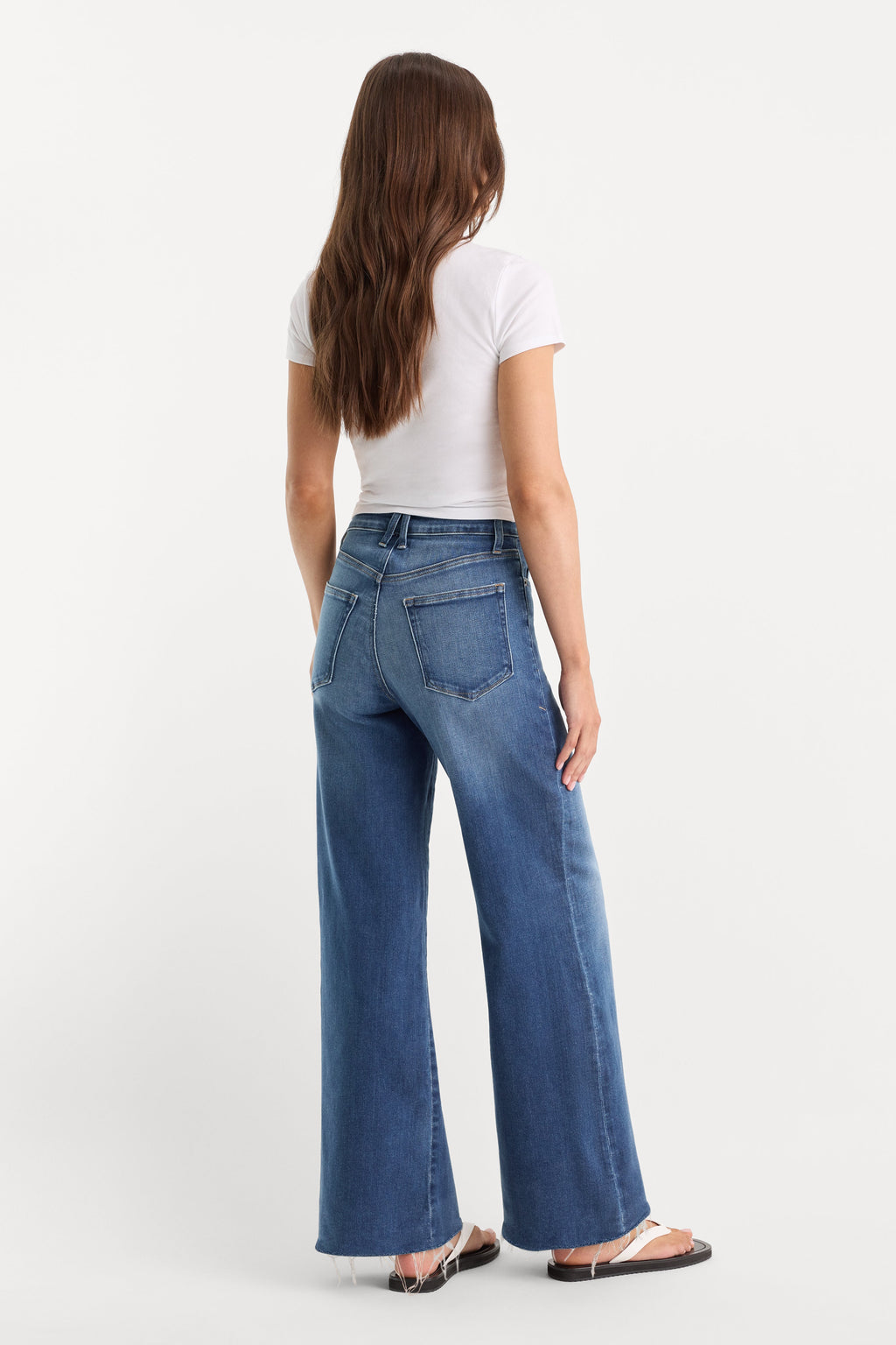 SOFT TECH GOOD WAIST PALAZZO ANKLE JEANS INDIGO1233
