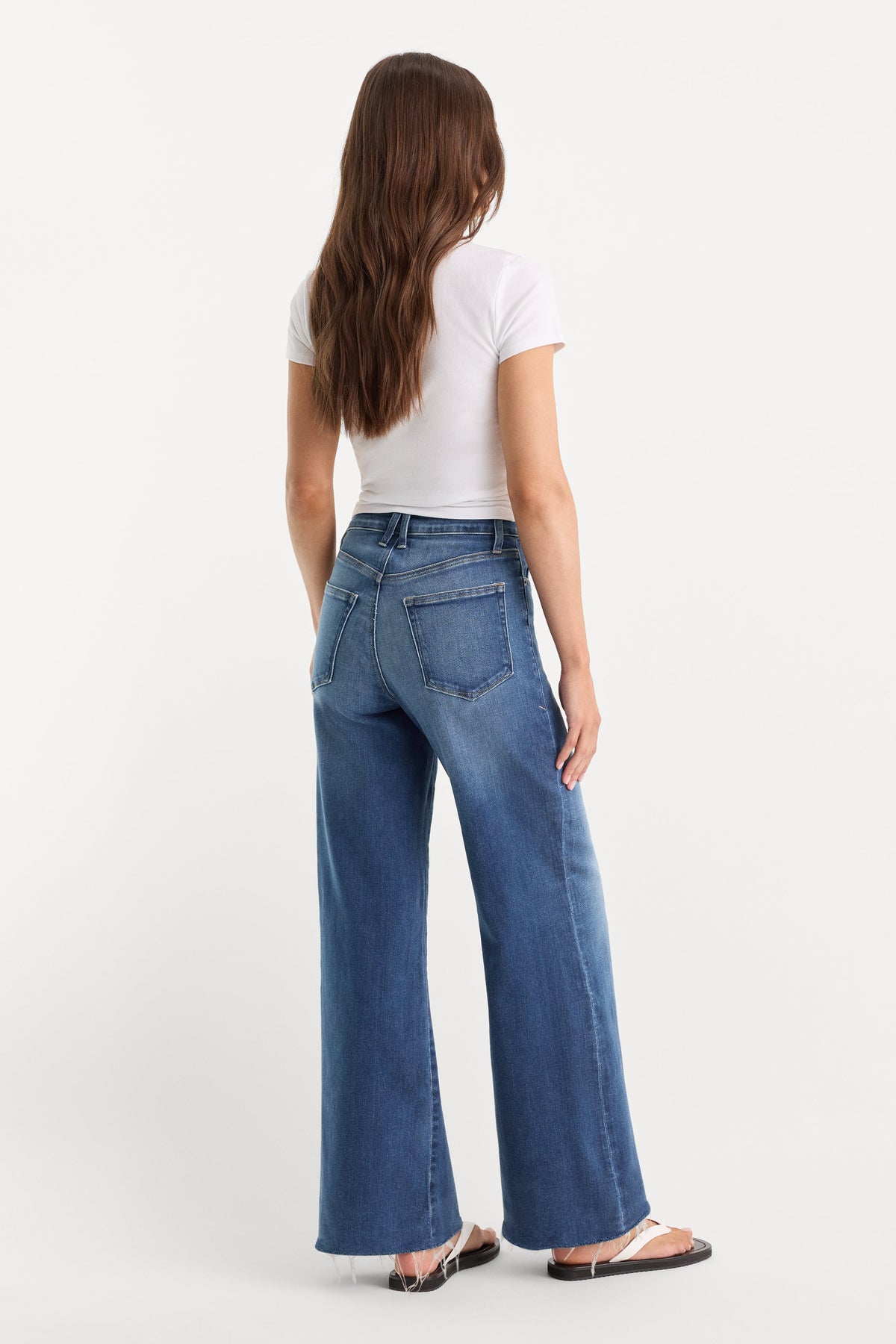 SOFT TECH GOOD WAIST PALAZZO ANKLE JEANS INDIGO1233