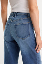 SOFT TECH GOOD WAIST PALAZZO ANKLE JEANS INDIGO1233