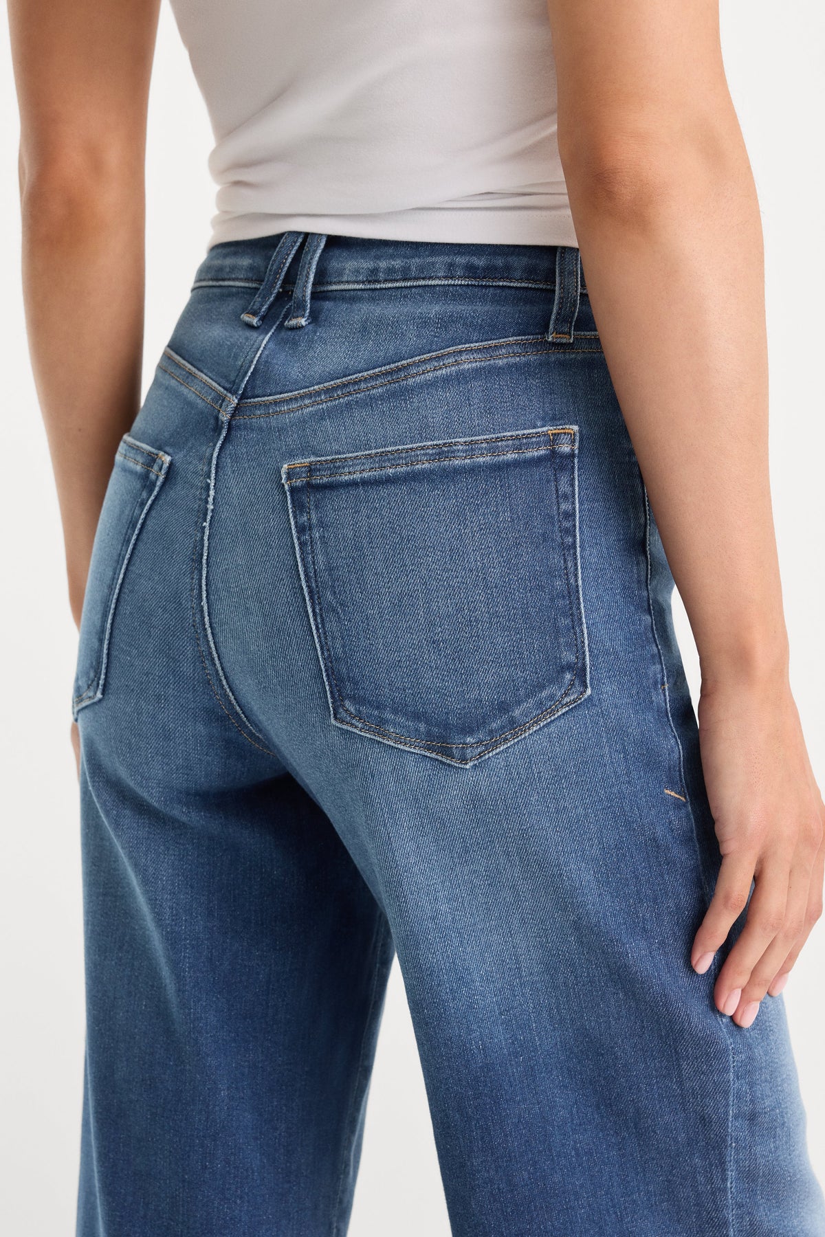 SOFT TECH GOOD WAIST PALAZZO ANKLE JEANS INDIGO1233