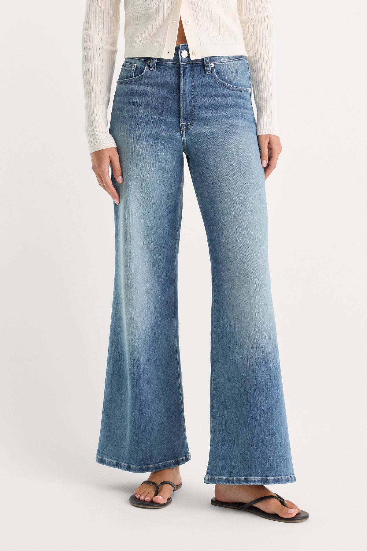 SOFT TECH GOOD WAIST PALAZZO ANKLE JEANS INDIGO1238