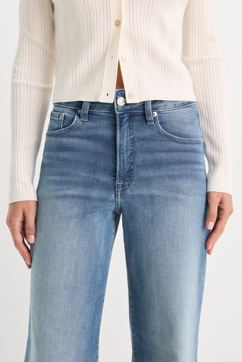SOFT TECH GOOD WAIST PALAZZO ANKLE JEANS INDIGO1238