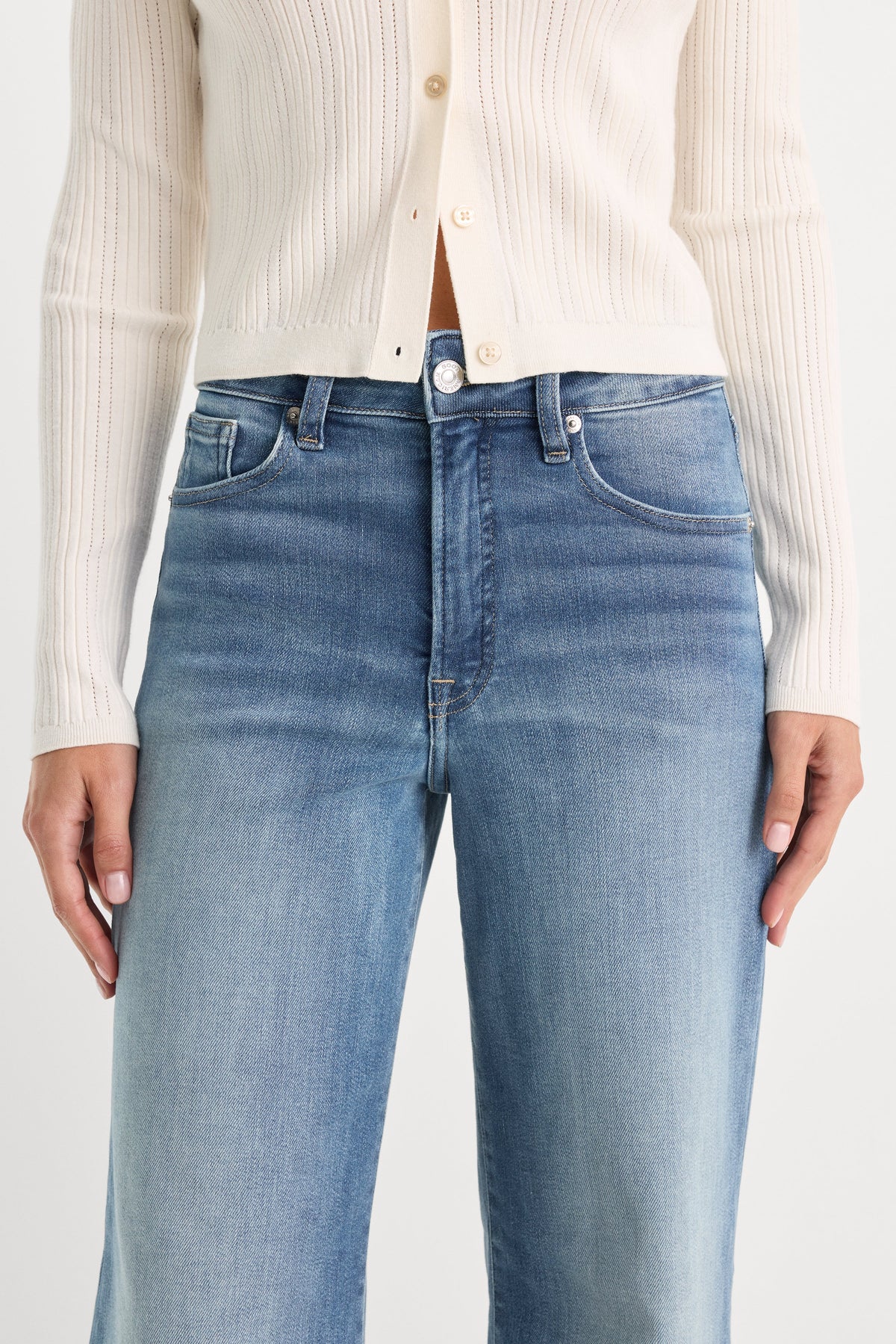 SOFT TECH GOOD WAIST PALAZZO ANKLE JEANS INDIGO1238