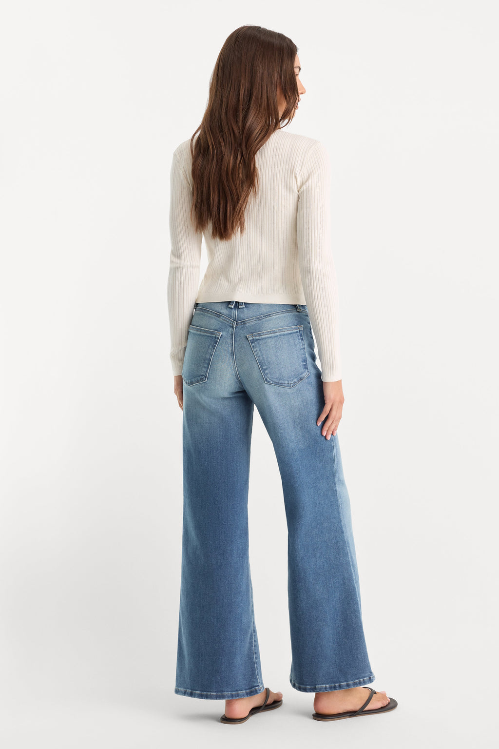 SOFT TECH GOOD WAIST PALAZZO ANKLE JEANS INDIGO1238
