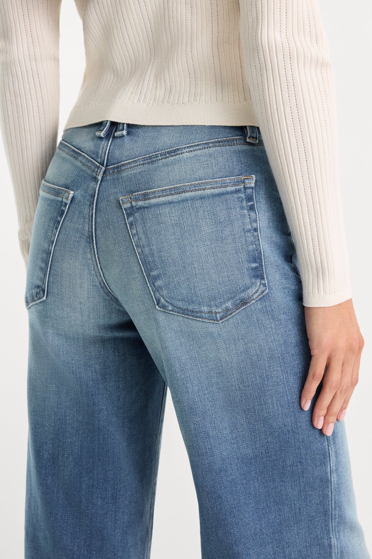 SOFT TECH GOOD WAIST PALAZZO ANKLE JEANS INDIGO1238